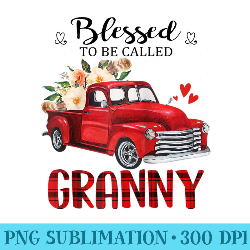 Blessed To Be Called Granny Truck Flower Mother Day Raglan Baseball - Trendy PNG Designs - Eco Friendly And Sustainable Digital Products