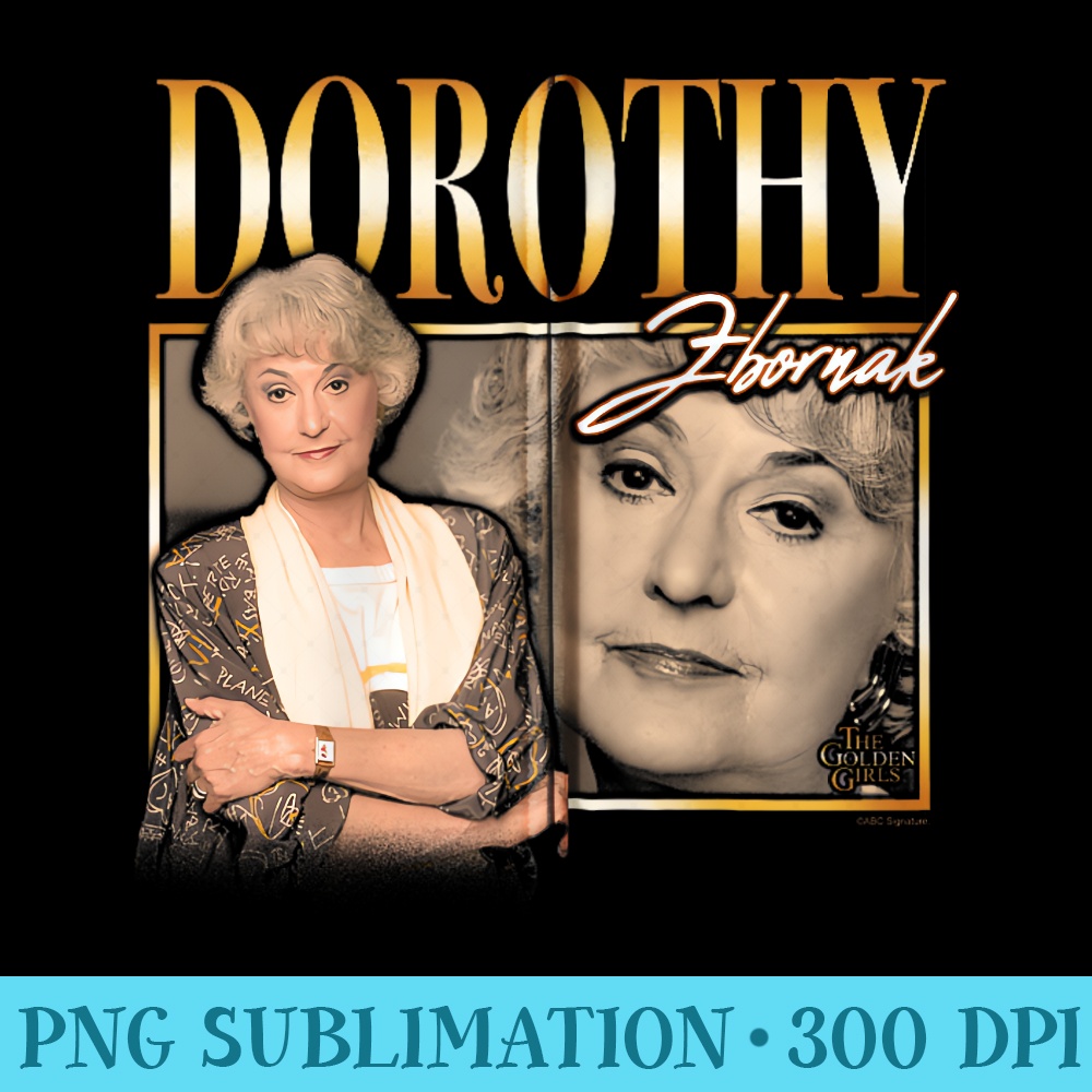 The Golden Girls Iconic Dorothy Znornak 90s Retro Portrait Zip Hoodie - Mug Sublimation PNG - Instantly Transform Your Sublimation Projects