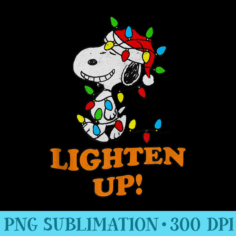 Peanuts Snoopy Christmas Lighten Up - PNG Graphics - Quick And Seamless Download Process
