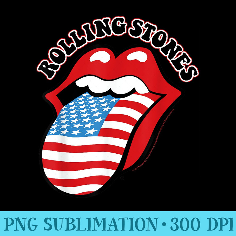 Rolling Stones Official Vintage US Tongue - Printable PNG Images - Instant Access To Downloadable Files