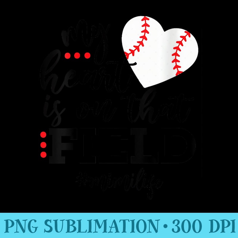 Womens My Heart is on that Field Baseball Mimi Mothers Day - PNG Prints - Add a Festive Touch to Every Day