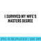 Womens I Survived My Wifes Masters Degree Graduation Wife Friends - PNG Clipart - Instantly Transform Your Sublimation Projects