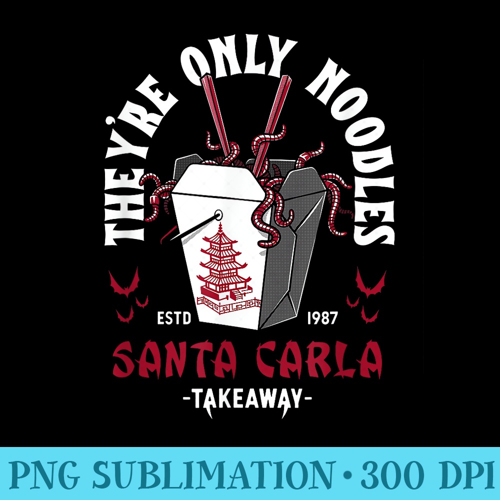 Theyre Only Noodles Vampire Chinese Food Vintage Horror - PNG design assets - Premium Quality PNG Artwork