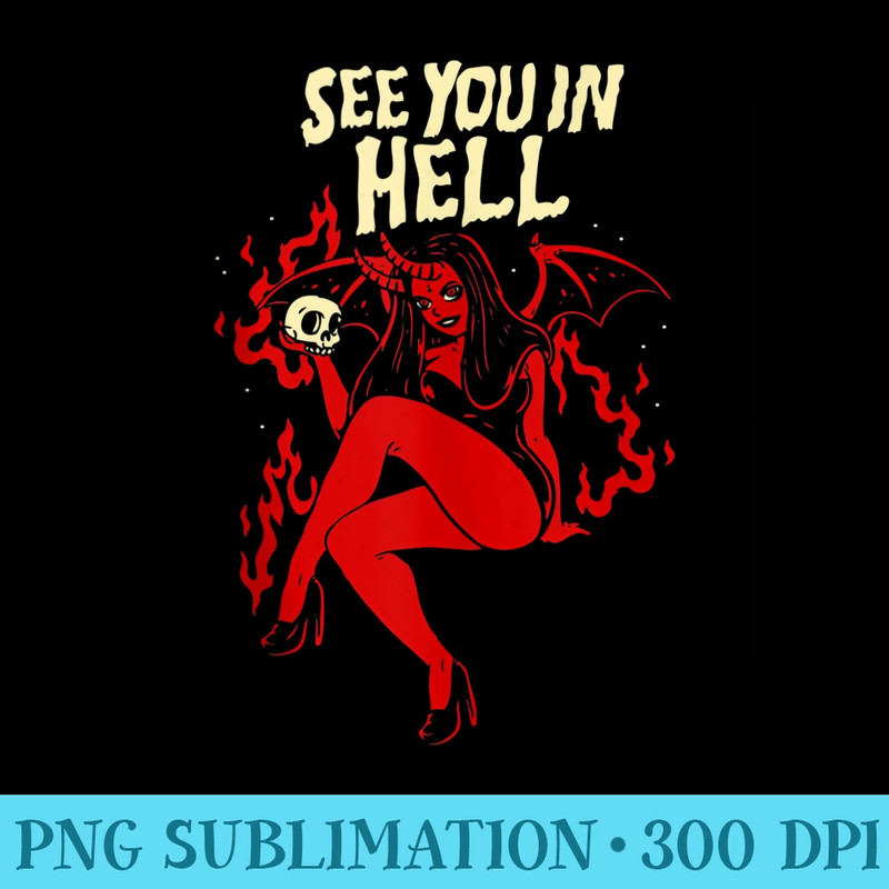Horror Art Sexy Goth Girl Succubus Psychobilly Punk Art - PNG Graphics - Quick And Seamless Download Process