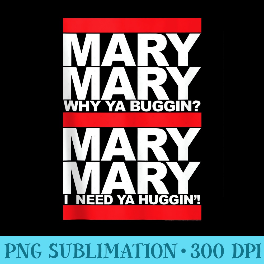 Run DMC Official Mary Mary - PNG design assets - Enhance Your Apparel with Stunning Detail