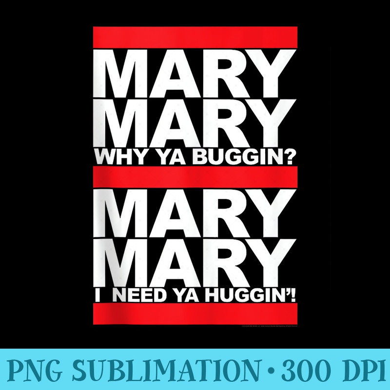 Run DMC Official Mary Mary - PNG design assets - Enhance Your Apparel with Stunning Detail