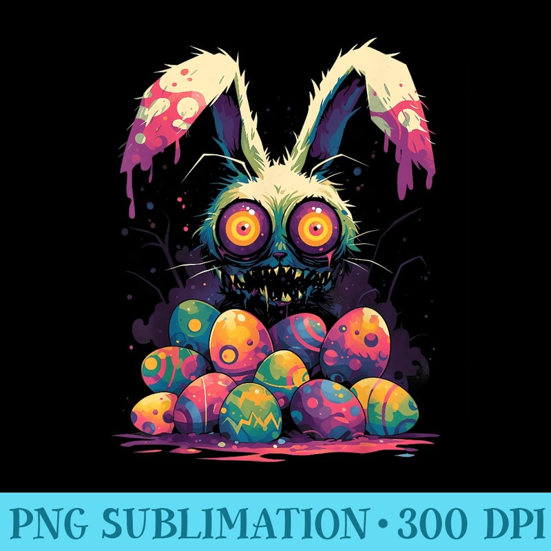 Horror Easter Bunny Egg Hunt Creepy Cute Goth Alt Aesthetic - High Quality PNG files - Fashionable and Fearless
