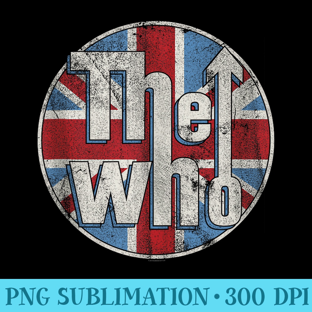 The Who Official Distressed Union Jack Circle Logo - Unique PNG Artwork - Perfect for Sublimation Mastery