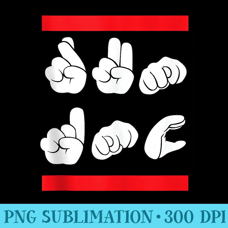 RUN DMC Sign Language - Unique PNG Artwork - Enhance Your Apparel with Stunning Detail