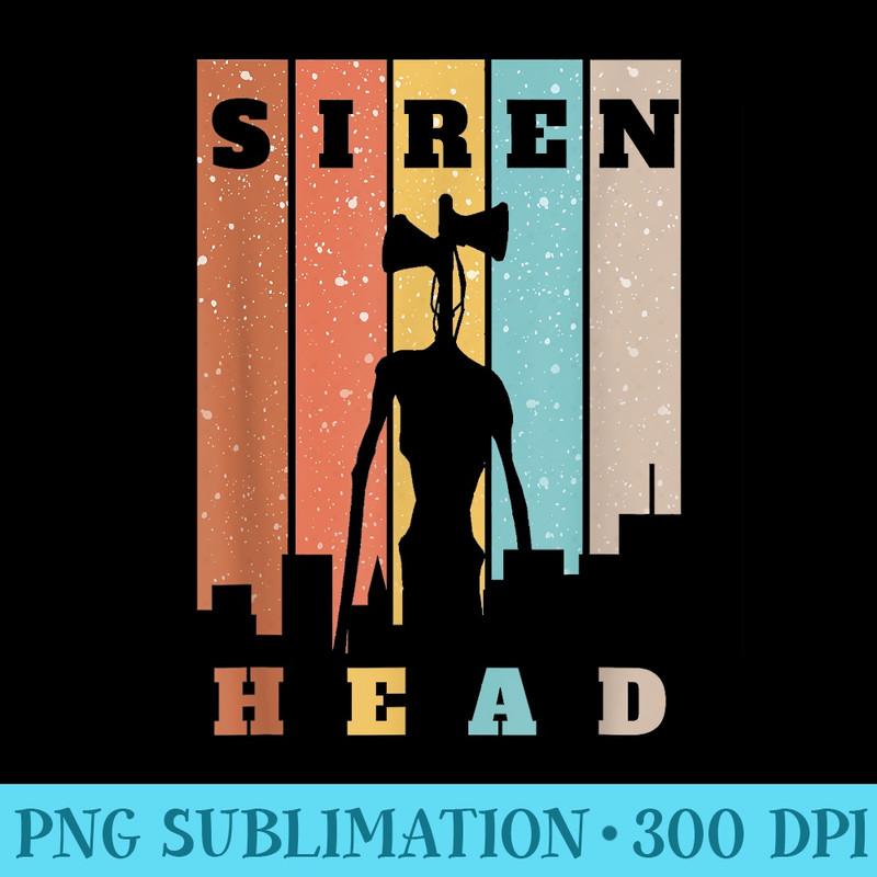 Monster with Sirens for Heads over City  Horror - PNG design assets - Trendsetting And Modern Collections