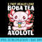 Boba Tea Bubble Tea Axolotl Kawaii Salamander n - Shirt Vector Art - Instant Access To Downloadable Files