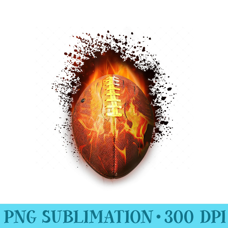 Football Touchdown Fire Flame Design Burning Football - Shirt Template Transparent - Add a Festive Touch to Every Day