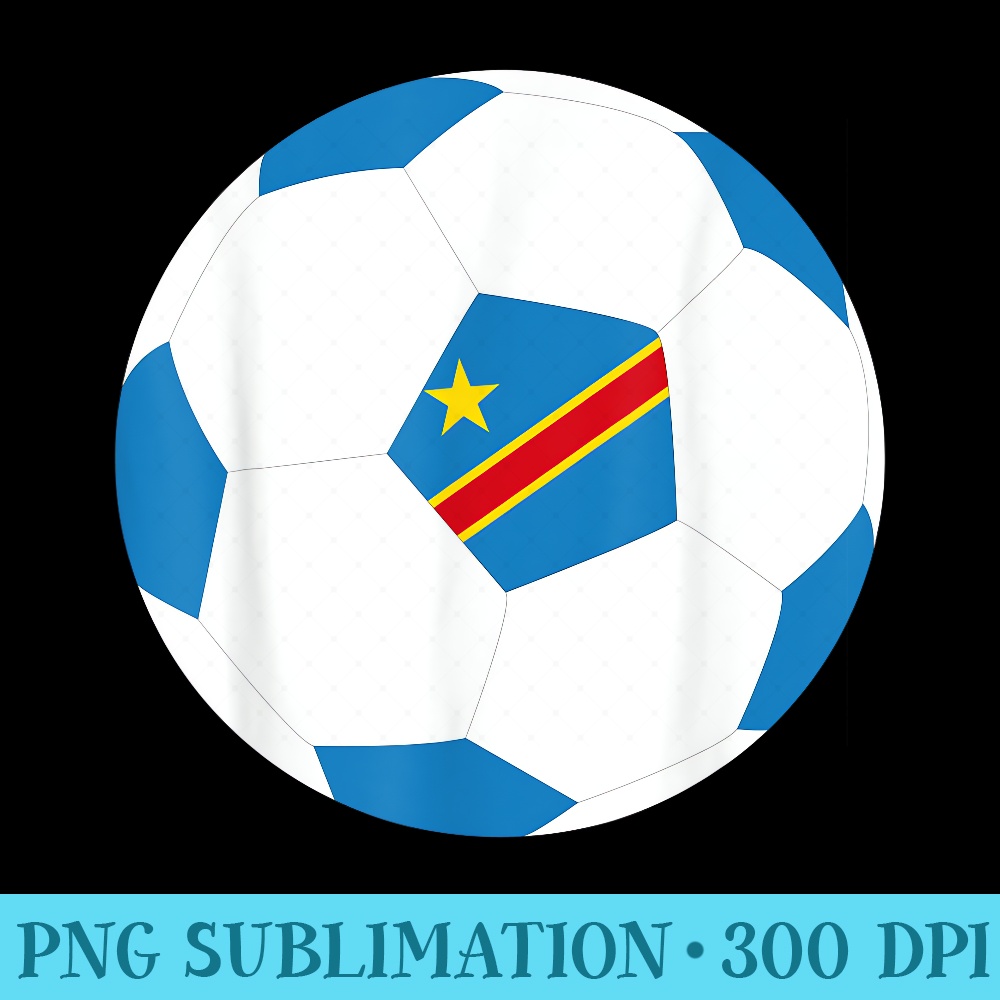 DR Congo Soccer Ball Congolese Flag Jersey Pride Print - Sublimation PNG download - Boost Your Success with this Inspirational PNG Download