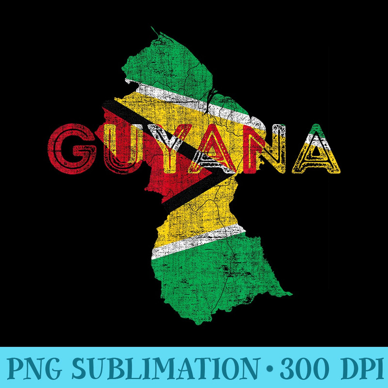 Guyanese Map and Flag Souvenir Distressed Guyana - PNG Download Resource - Quick And Seamless Download Process