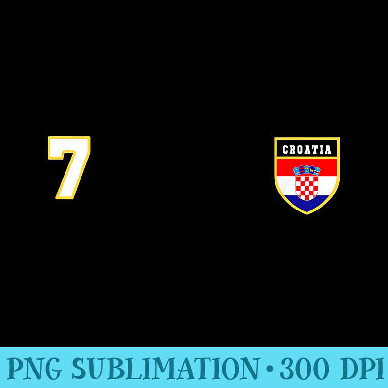 Croatia Number 7 Soccer Flag Football seven Croatian - PNG Clipart Download - Instantly Transform Your Sublimation Projects