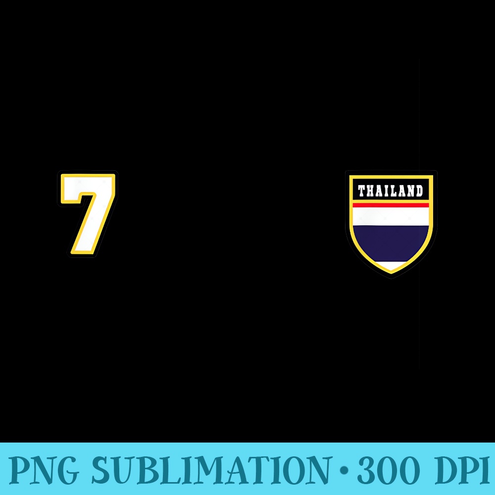 Thailand Number 7 Soccer Flag Football seven Thais - PNG Download Template - Stunning Sublimation Graphics