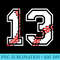 Baseball Number 13 Back for player team gift - PNG Clipart Download - Unique And Exclusive Designs