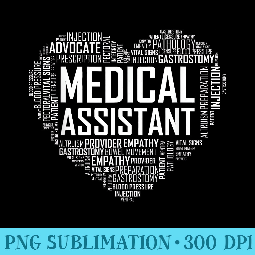 MA Medical Assistant Heart Love T Clinical Nurse - Sublimation PNG download - Quick And Seamless Download Process