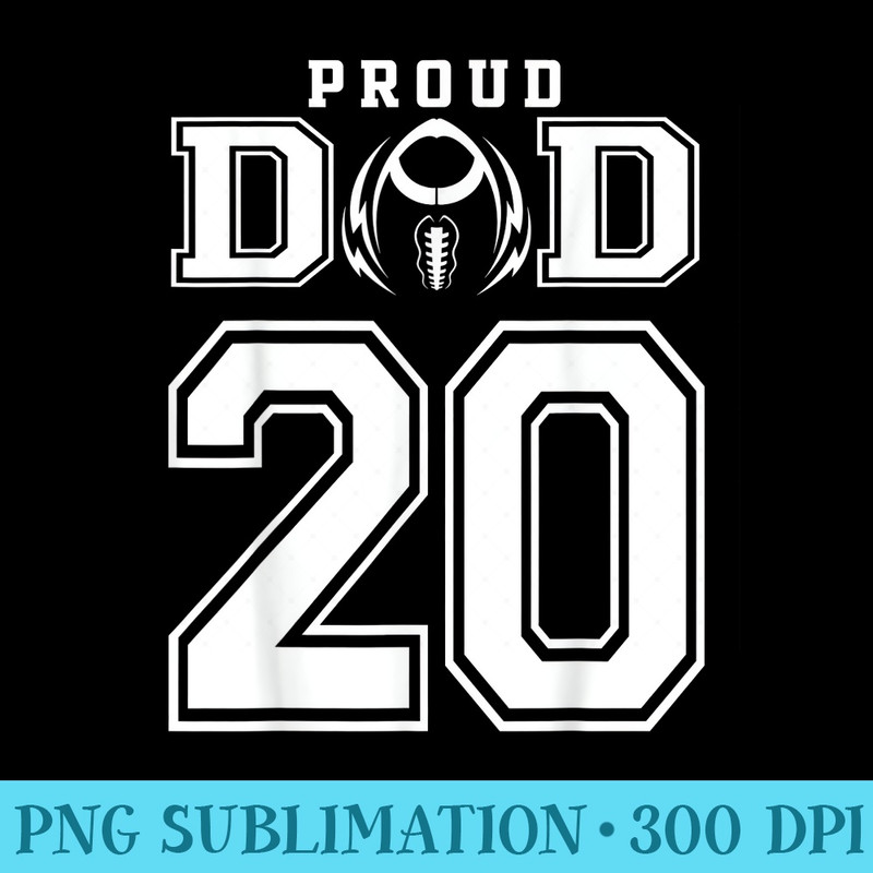 Custom Proud Football Dad Number 20 Personalized For Men - Unique Sublimation patterns - Bold & Eye-catching