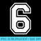 Number 6 Sports Player Number BACK of - Shirt Design PNG - Create with Confidence