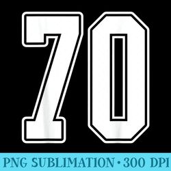 70 white outline number 70 sports fan jersey style - png file download