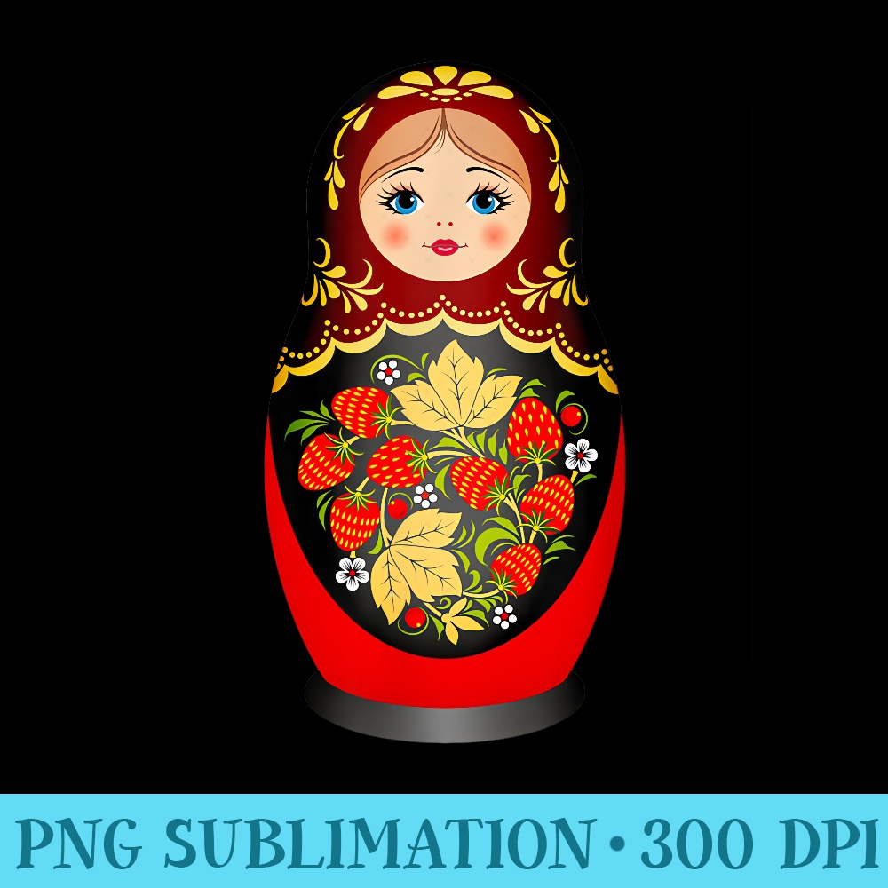 Beautiful Matryoshka Russian Nesting Doll - Download PNG images - Instantly Transform Your Sublimation Projects