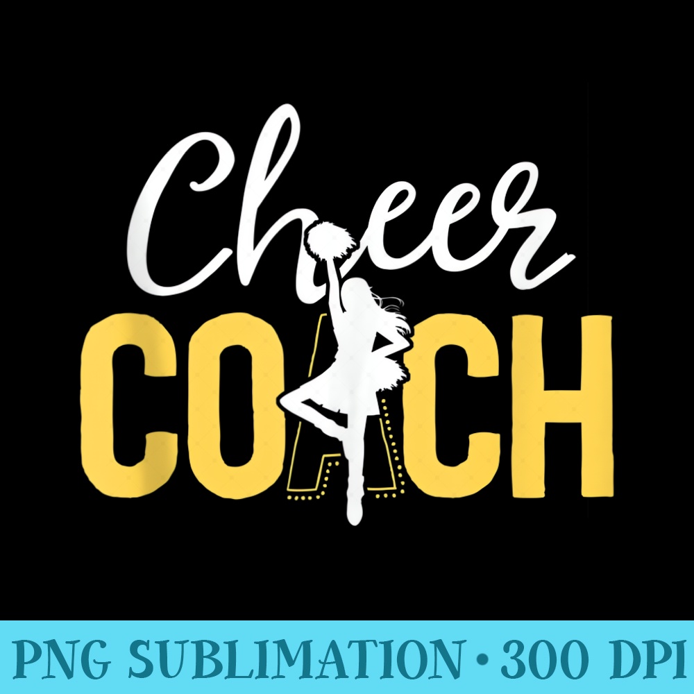 Cheer Coach For Vintage Cheerleader Squad - High Resolution Shirt PNG - Vibrant and Eye-Catching Typography