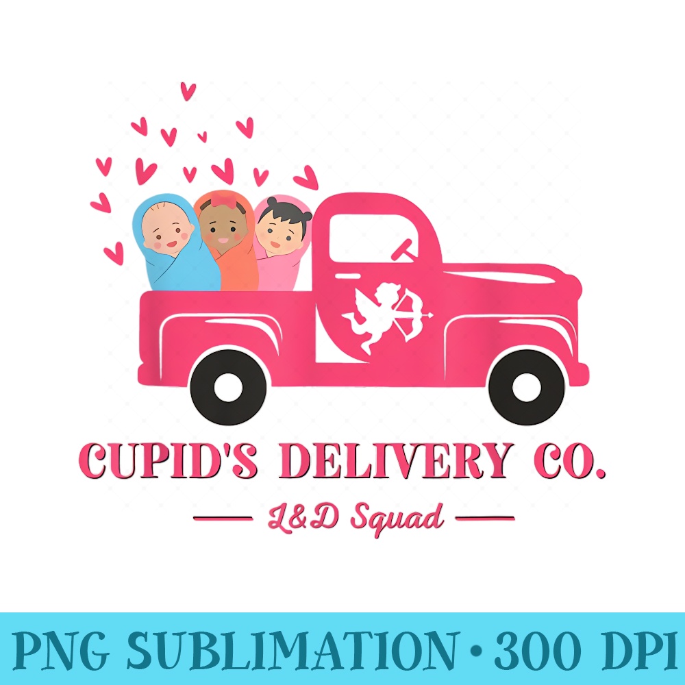 Valentine Labor and Delivery Nurse Squad Cupids Delivery Co - Casual Shirt PNG - Perfect for Personalization