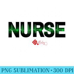 registered nurse rn green ekg - png download icon
