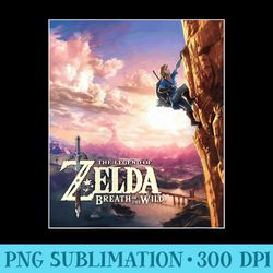 nintendo zelda breath of the wild link cliff - png download clipart