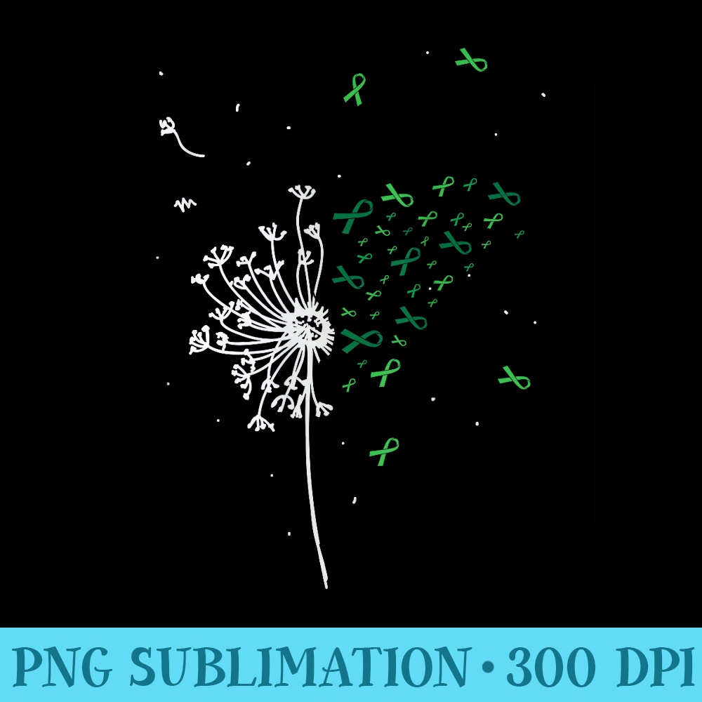 Dandelion ney Disease Mental Health Ribbon Scoliosis - Unique PNG Artwork - Unique And Exclusive Designs