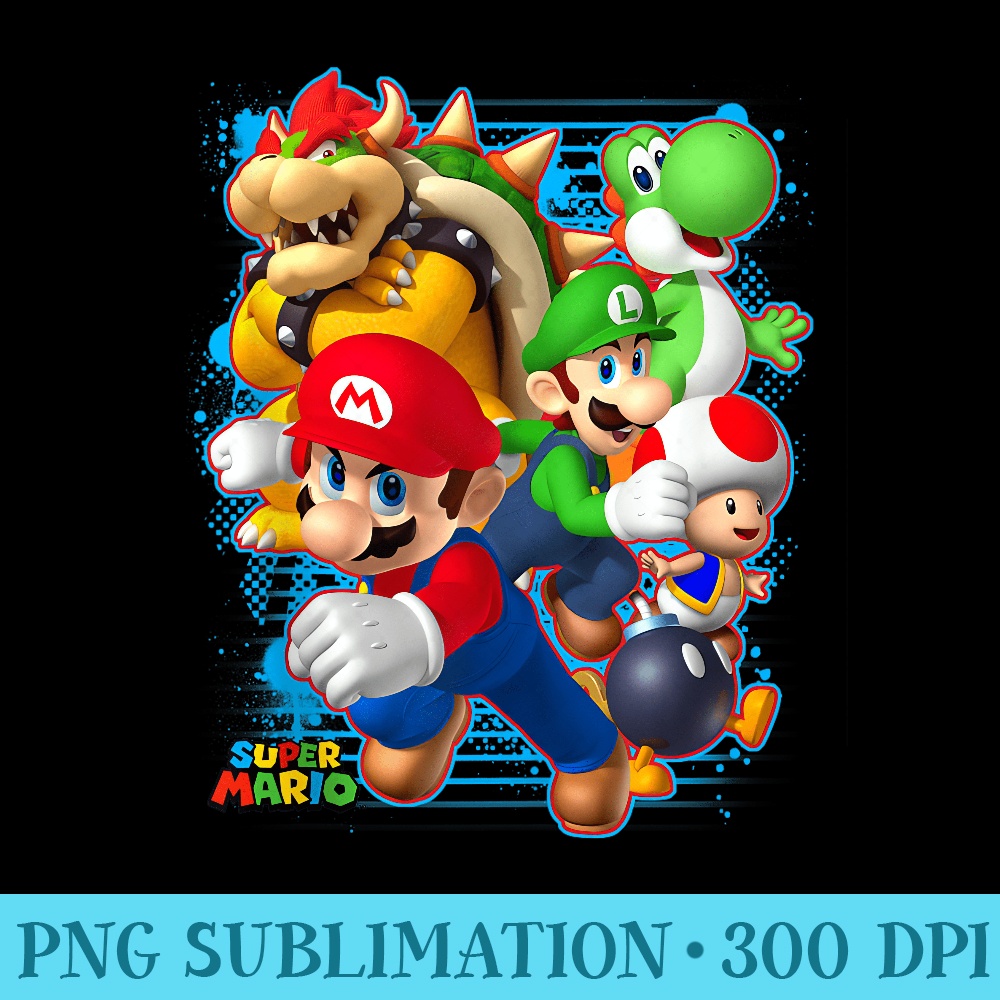 Nintendo Super Mario Luigi Bowser Paint - Ready To Print PNG Designs - Easy-To-Print And User-Friendly Designs