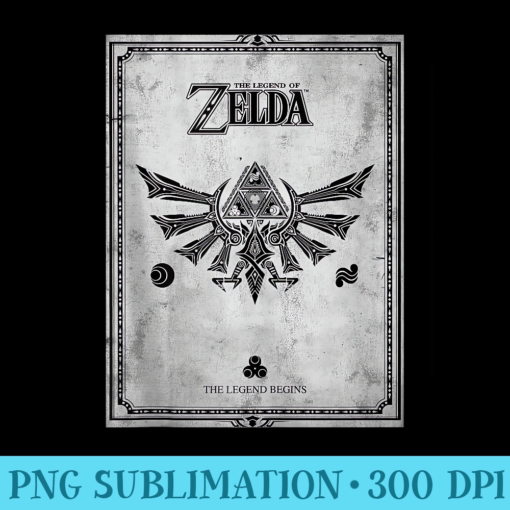 Nintendo Zelda Legend Begins Faux Book Cover - Download Shirt PNG - Create with Confidence