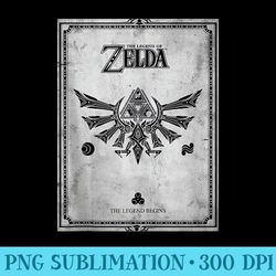 nintendo zelda legend begins faux book cover - download shirt png