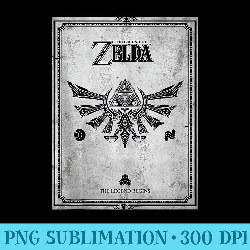 Nintendo Zelda Legend Begins Faux Book Cover - Download Shirt PNG - Create with Confidence