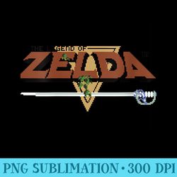 nintendo zelda classic nes 8-bit title screen logo - sublimation graphics png