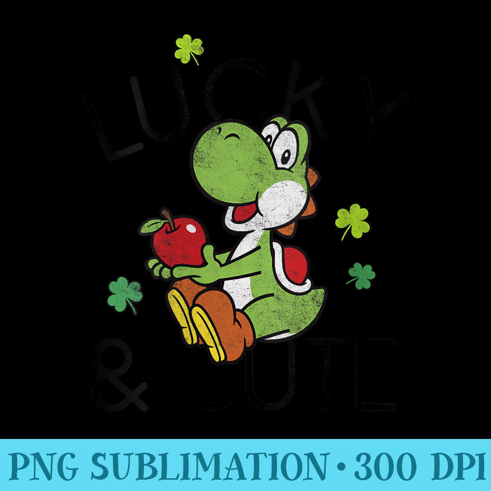 Nintendo Super Mario Yoshi Lucky & Cute - Shirt Template Transparent - Easy-To-Print And User-Friendly Designs