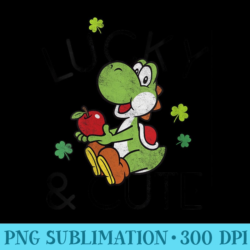 Nintendo Super Mario Yoshi Lucky & Cute - Shirt Template Transparent - Easy-To-Print And User-Friendly Designs