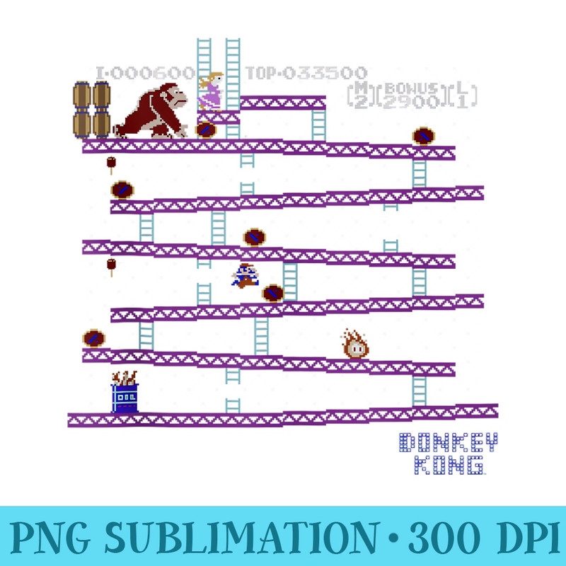 Nintendo Donkey Kong 8-Bit Side Scroll - PNG Picture Download - Perfect for Personalization