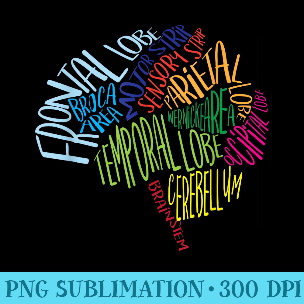 Brain Typography RN Nurse Neurologist Doctor Word Bubble - PNG File Download - Unique And Exclusive Designs