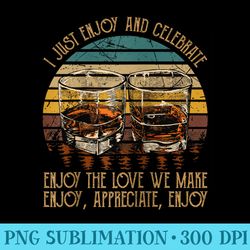 i just enjoy celebrate, enjoy quotes music whiskey glasses raglan baseball - download high resolution png