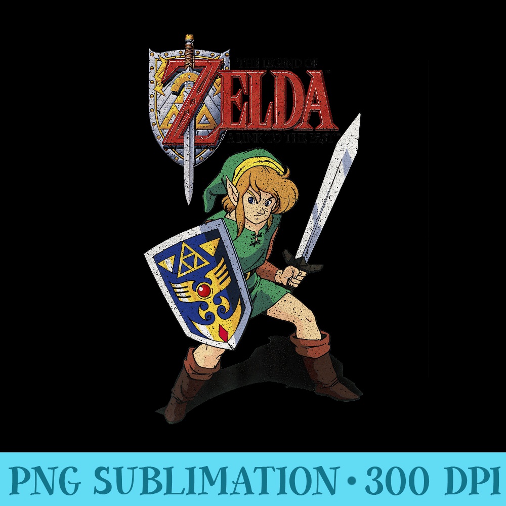 Legend of Zelda Link To The Past Cartoon Art Premium T- Premium - Sublimation artwork PNG download - Premium Quality PNG Artwork