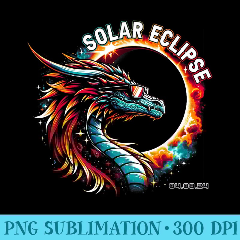 Funny Dragon Total Solar Eclipse In The Year Lover Color Art - PNG Download Website - Limited Edition And Exclusive Designs