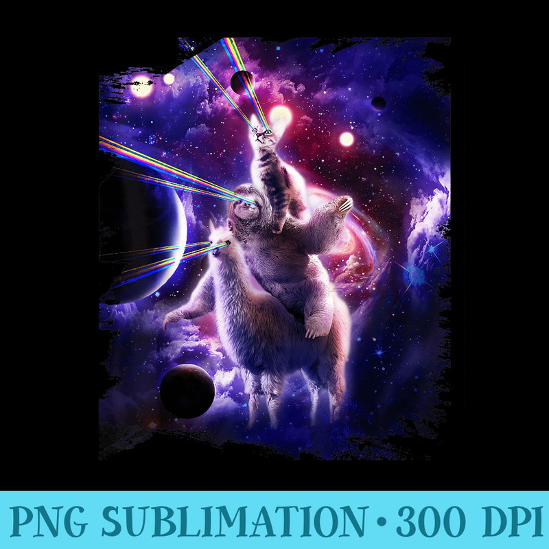 Laser Eyes Space Cat Sloth Llama Rainbow - PNG Download Website - Trendsetting And Modern Collections