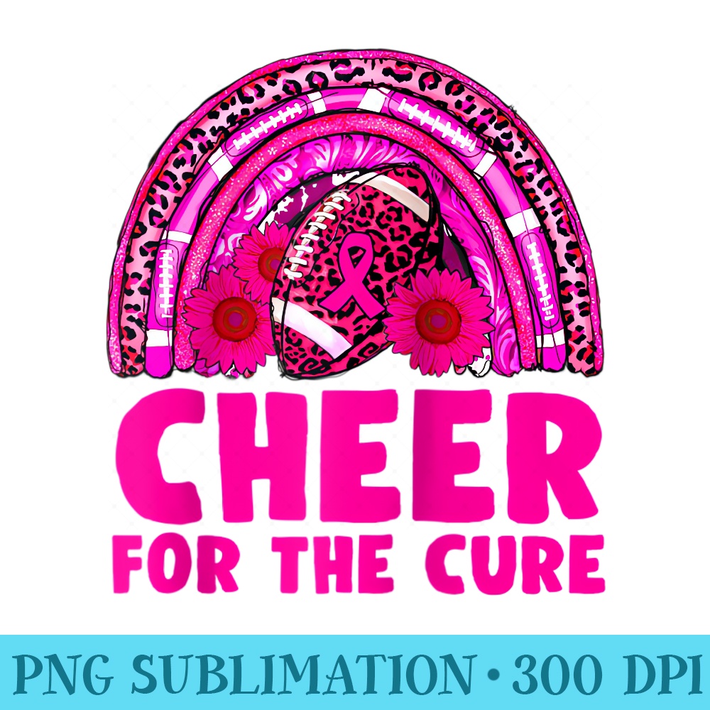 Cheer For The Cure Football Pink Ribbon Breast Cancer s Raglan Baseball - PNG Download Template - Perfect for Creative Projects