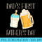 Mens Dads First Fathers Day Cute Beer and Milk Bottle New Dad - High resolution PNG download - Vibrant and Eye-Catching Typography