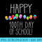 Happy 100th Day of School Party Celebration Balloons Teacher - Shirt Vector Illustration - Unleash Your Creativity