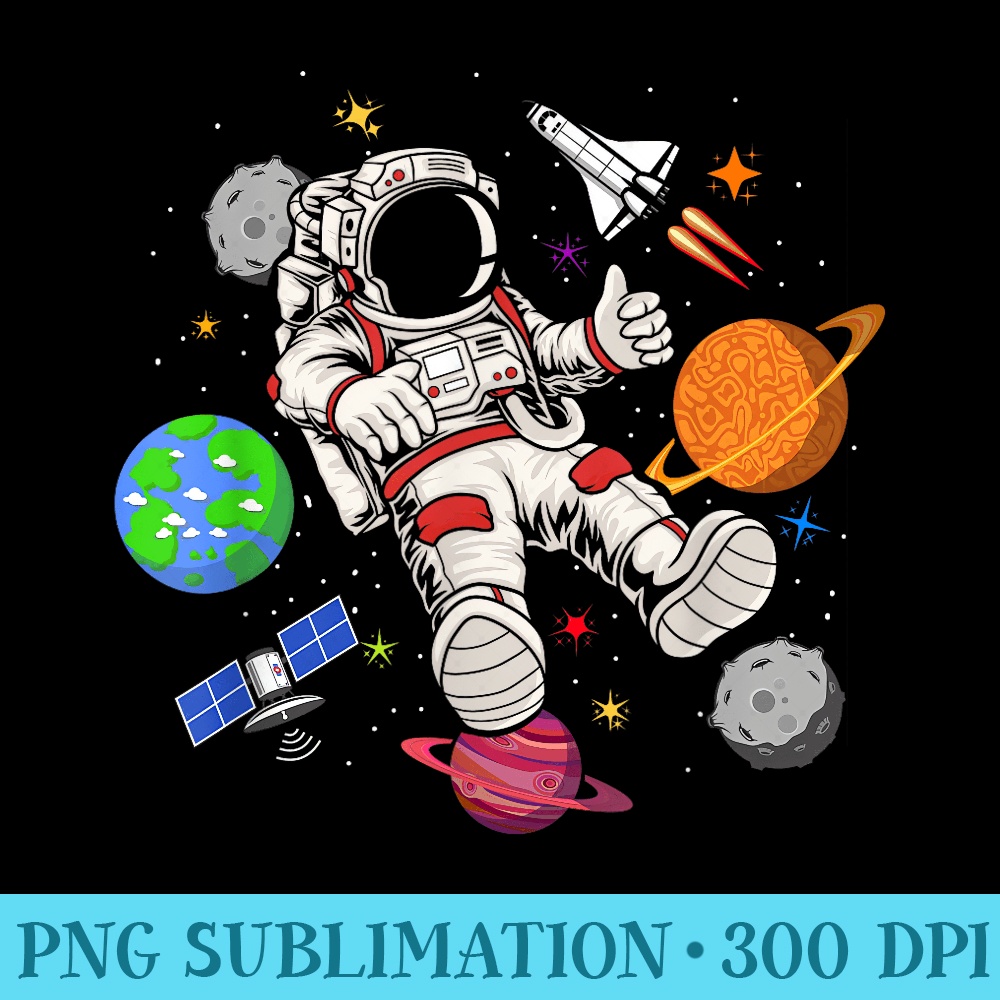 Space Science Rocket Ship Moon Sun Planet Astronaut - PNG Download High Quality - Instant Access To Downloadable Files