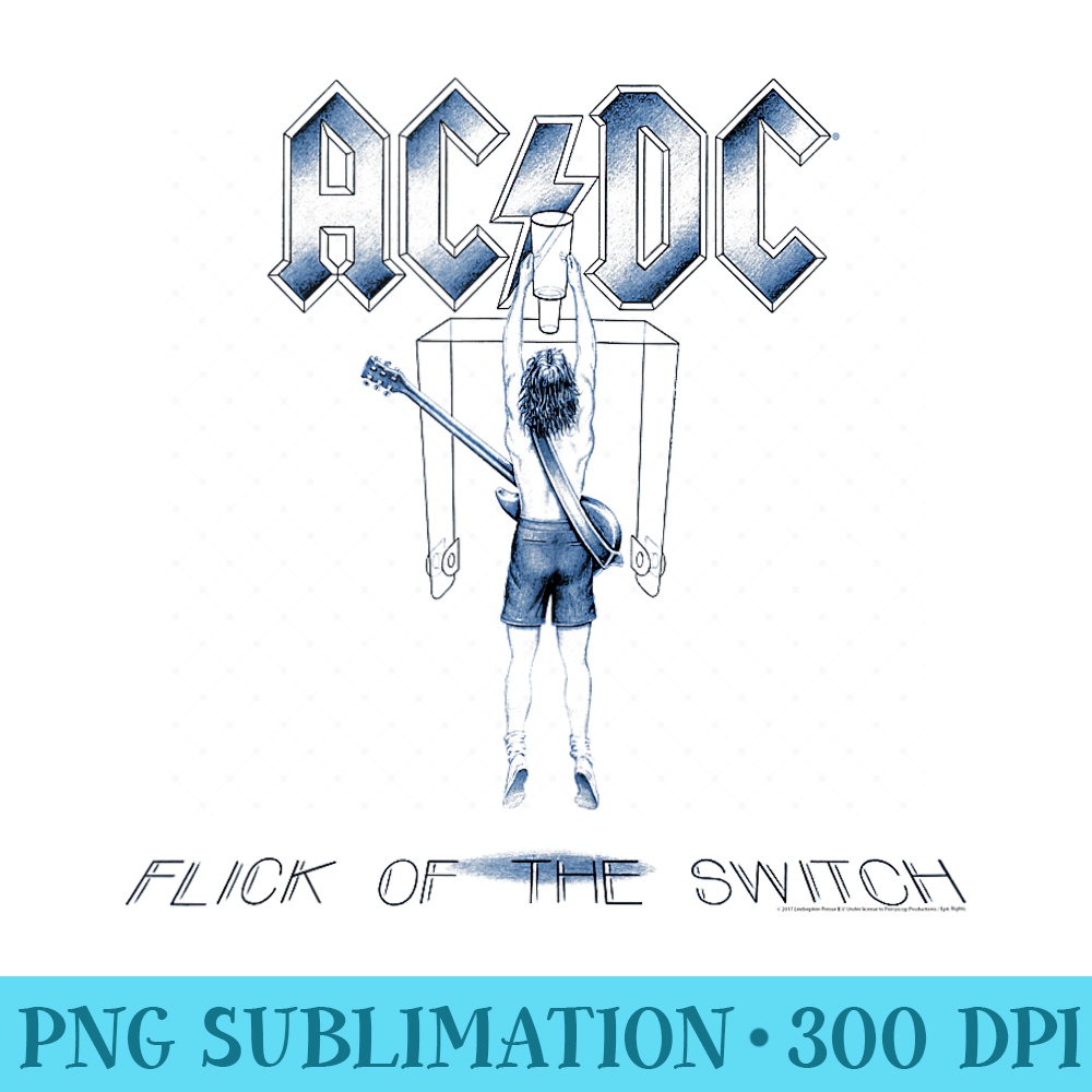 ACDC Flick - Transparent Shirt Clip Art - Vibrant and Eye-Catching Typography