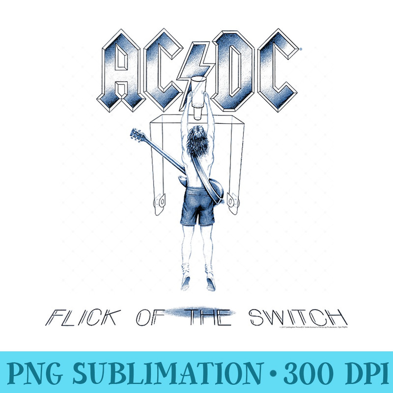 ACDC Flick - Transparent Shirt Clip Art - Vibrant and Eye-Catching Typography